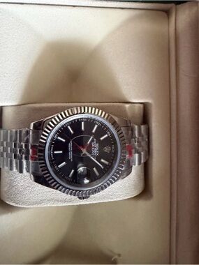 Men’s black and silver watch